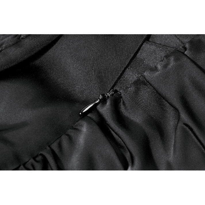 Darkinlove Women's Gothic Layered Lace Ruched Maxi Dress