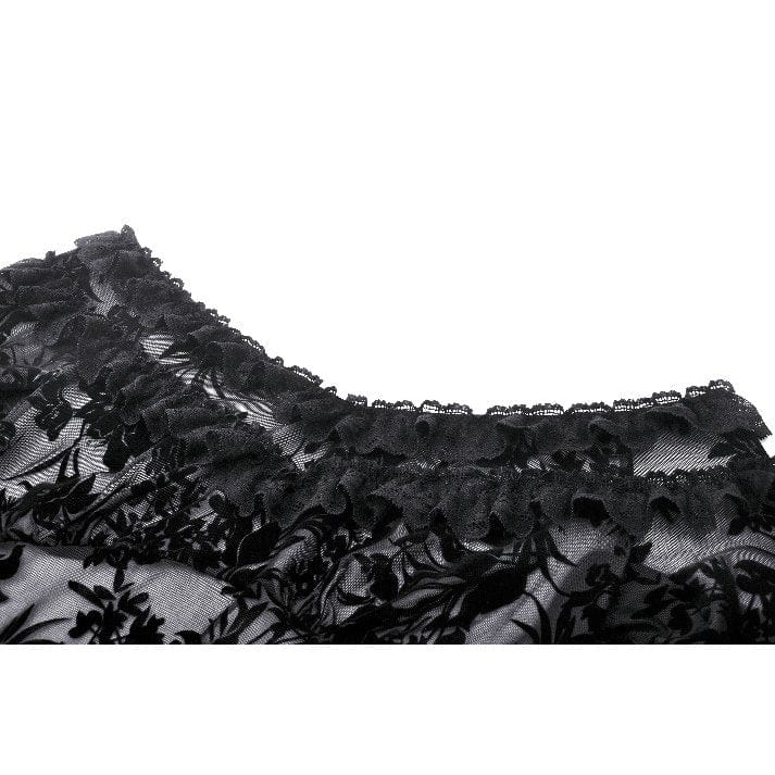 Darkinlove Women's Gothic Layered Ruffled Lace Shirt