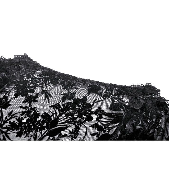 Darkinlove Women's Gothic Layered Ruffled Lace Shirt