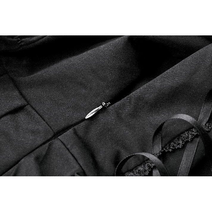 Darkinlove Women's Gothic Lolita Bowknot Contrast Color Slip Dress