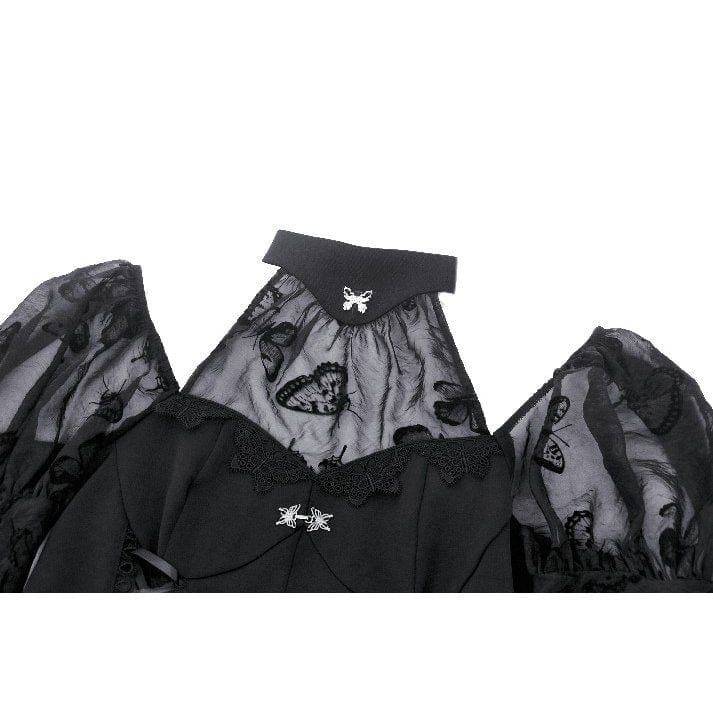 Darkinlove Women's Gothic Lolita Puff Sleeved Bubble Grad Dress