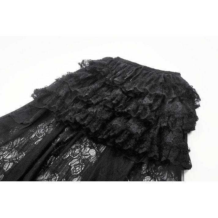 Darkinlove Women's Gothic Multilayer High/Low Lace Skirt