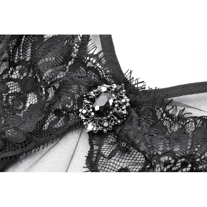 Darkinlove Women's Gothic Multilayer Sheer Mesh Dress