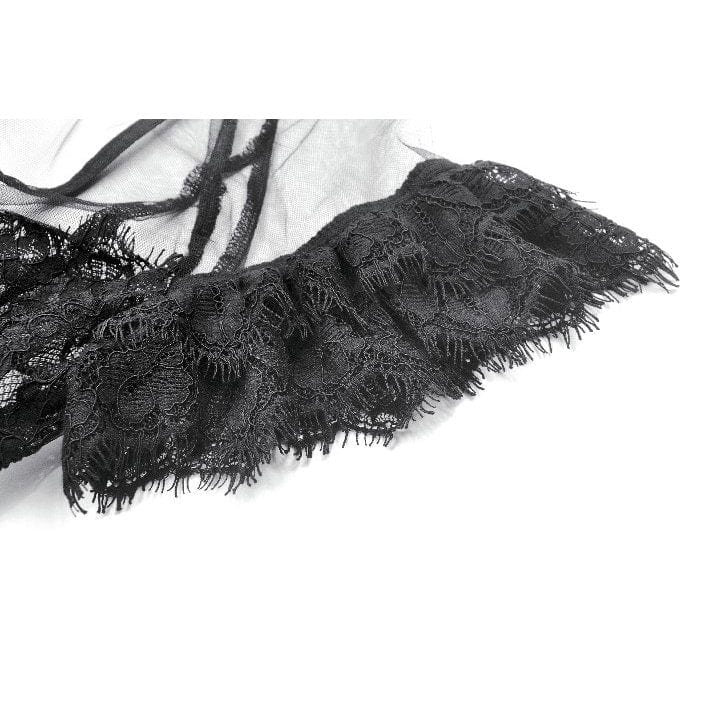 Darkinlove Women's Gothic Multilayer Sheer Mesh Dress