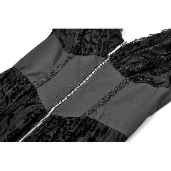 Darkinlove Women's Gothic Off-shoulder Flare Sleeved Hooded Maxi Dress Black