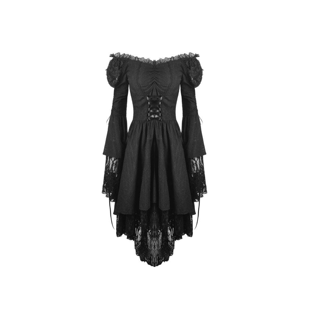 Darkinlove Women's Gothic Off-shoulder Strappy Mesh Dresses