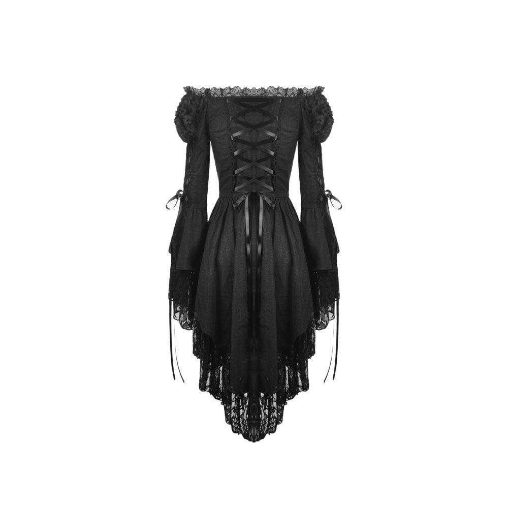 Darkinlove Women's Gothic Off-shoulder Strappy Mesh Dresses