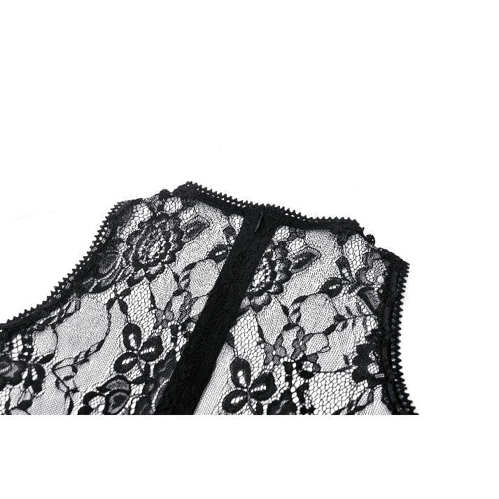 Darkinlove Women's Gothic Off-the-Shoulder Irregular Lace Dress