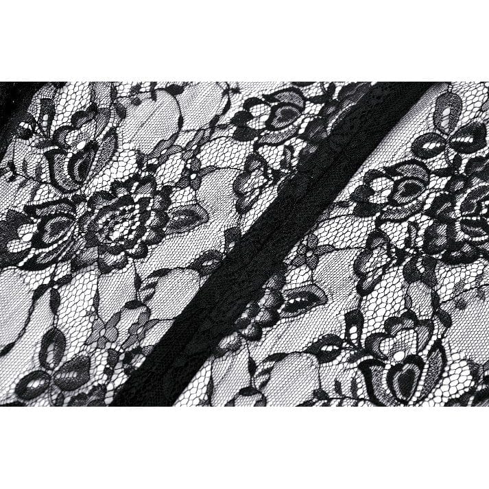 Darkinlove Women's Gothic Off-the-Shoulder Irregular Lace Dress