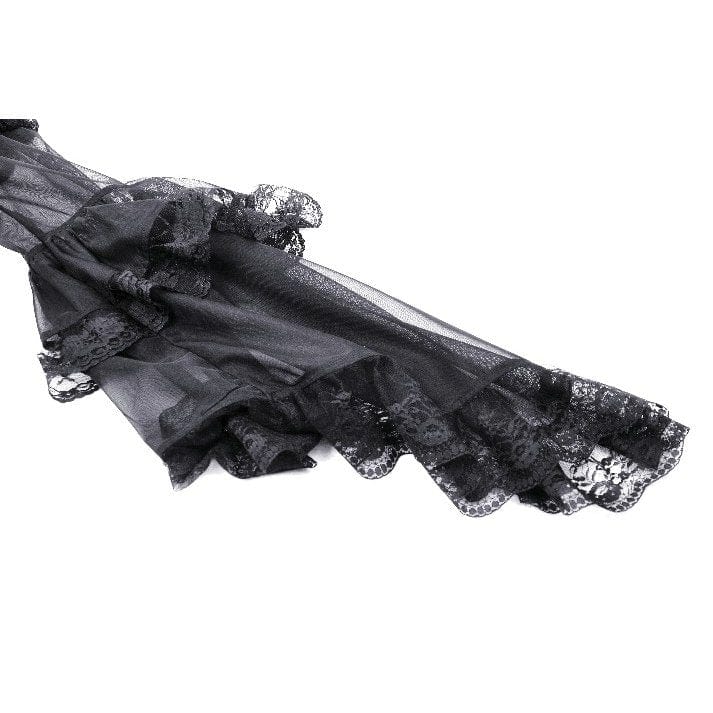 Darkinlove Women's Gothic Off-the-Shoulder Lace Splice Ball Gown Dress