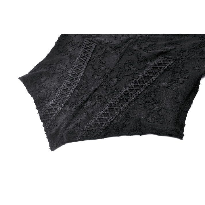 Darkinlove Women's Gothic Plunging Flared Sleeved Lace Shirt