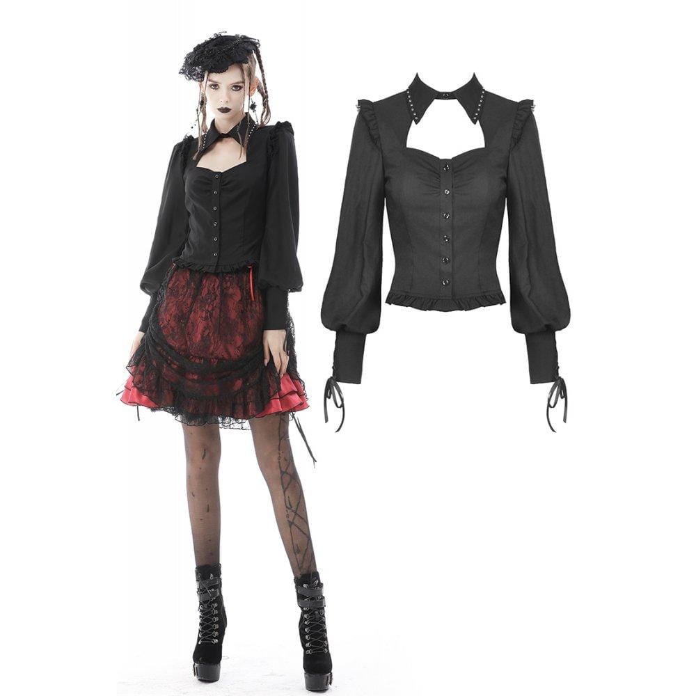 Women's Gothic Puff Sleeved Sheer Shirt main image 1