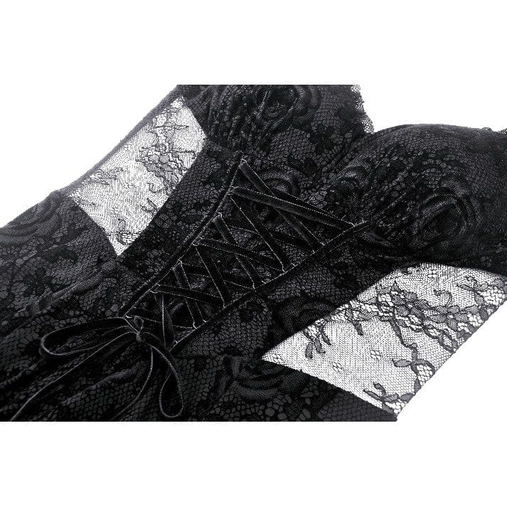 Darkinlove Women's Gothic Puff Sleeved Fishtailed Prom Dress