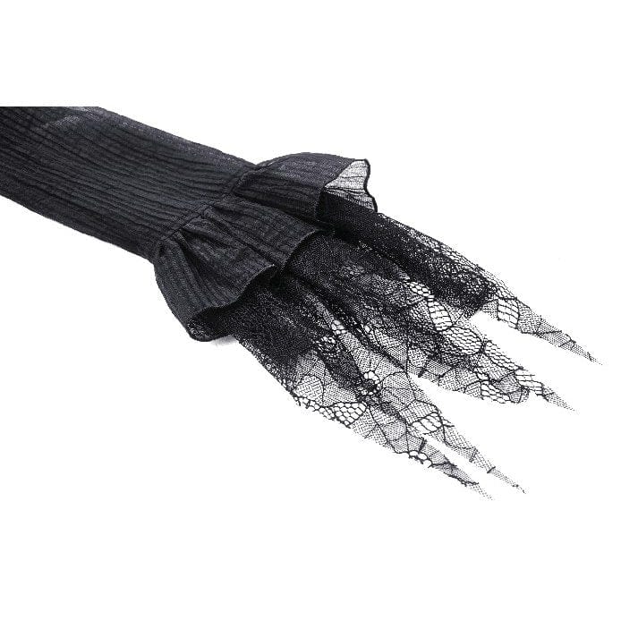 Darkinlove Women's Gothic Puff Sleeved Spiderweb Splice Witch Dress