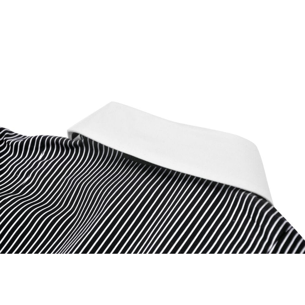 Darkinlove Women's Gothic Puff Sleeved Striped Dress