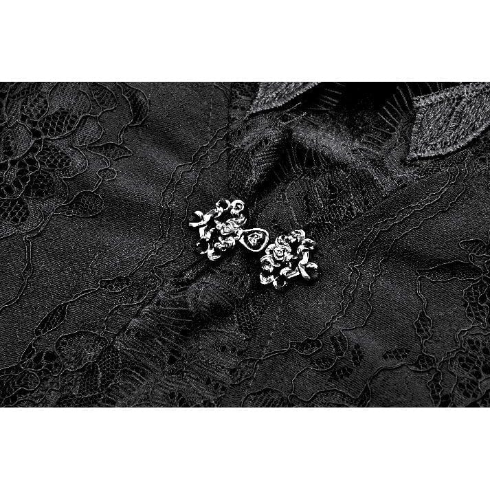 Darkinlove Women's Gothic Puff Sleeved Two-piece Lace Maxi Dress