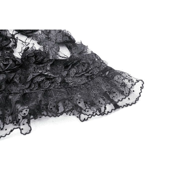 Darkinlove Women's Gothic Rose Embroidered Velvet Prom Fishtail Dress