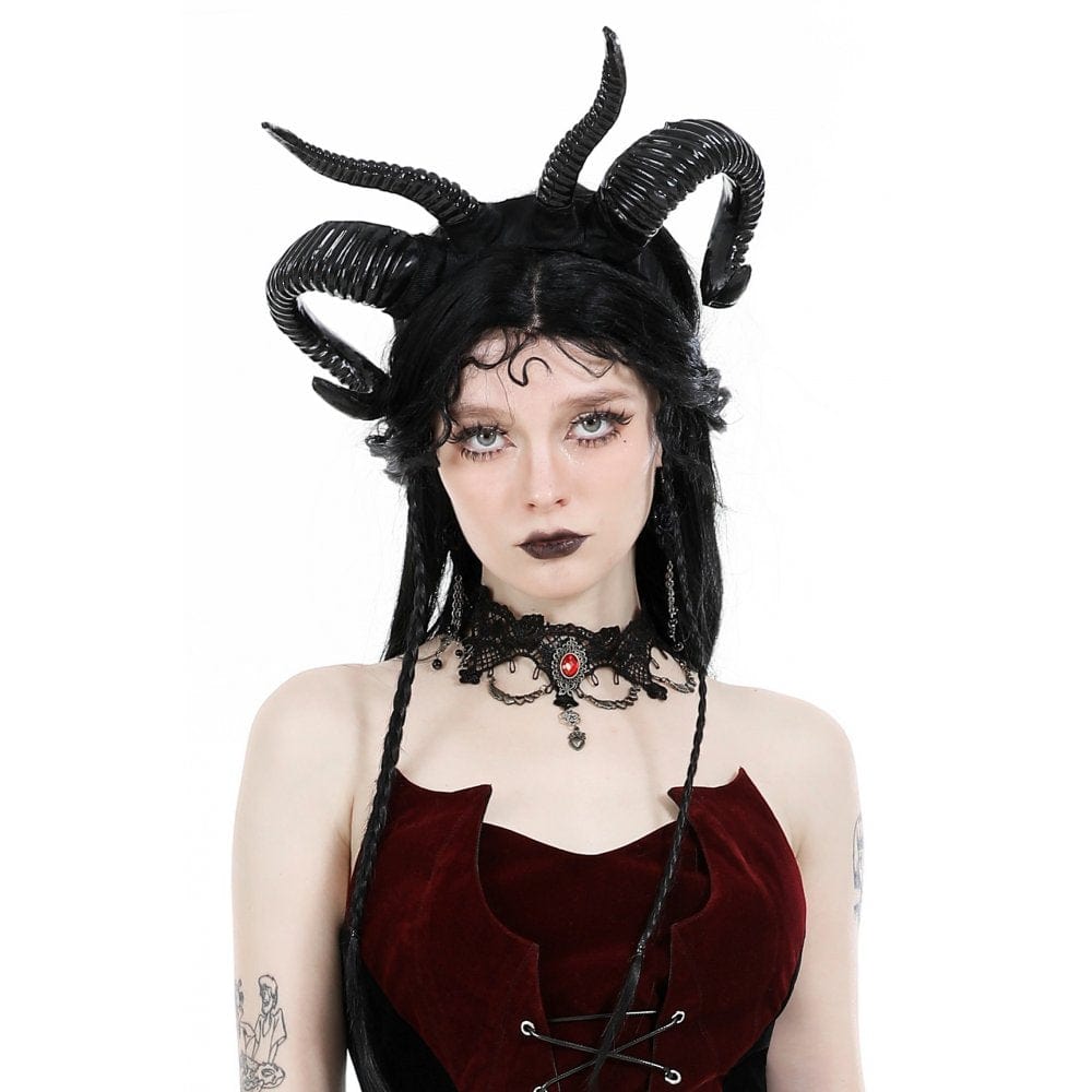 Darkinlove Women's Gothic Ruby Lace Choker