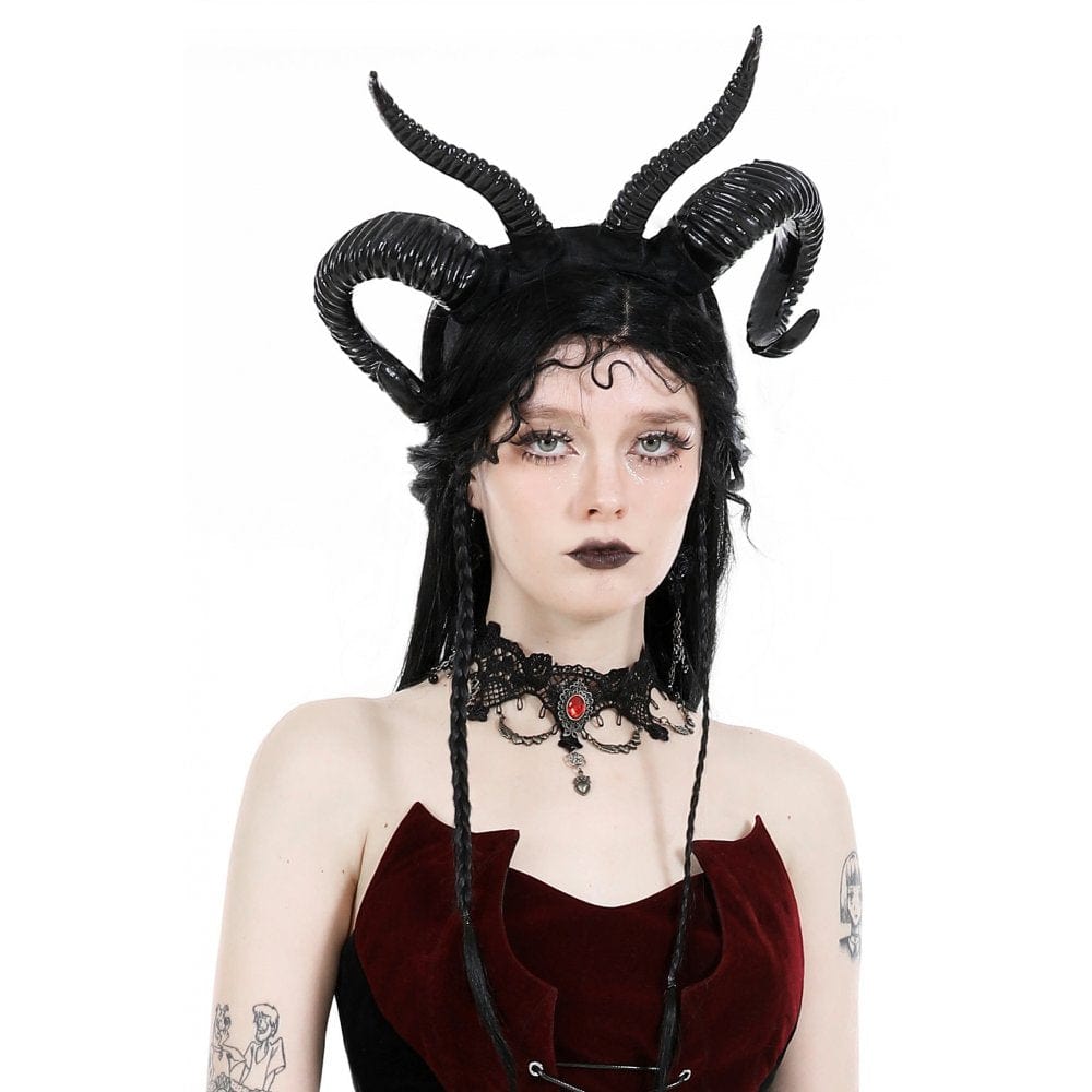 Darkinlove Women's Gothic Ruby Lace Choker