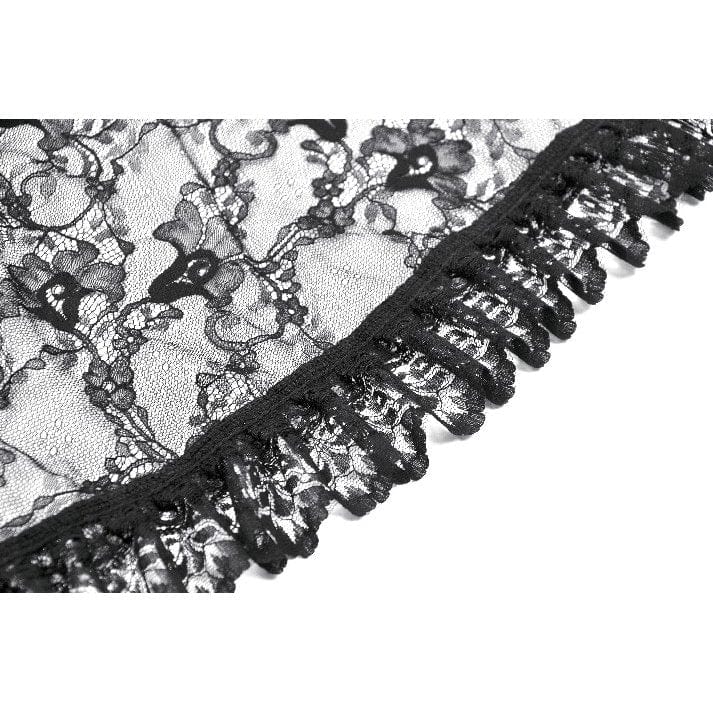 Darkinlove Women's Gothic Ruffled Lace High/Low Coat