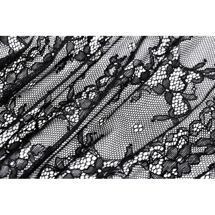 Darkinlove Women's Gothic Ruffled Sheer Lace Shirt