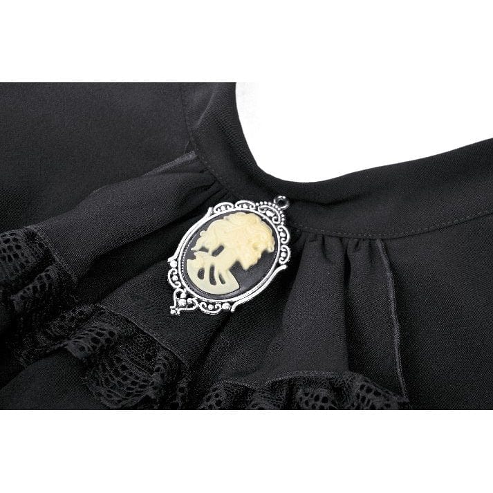 Darkinlove Women's Gothic Ruffled Striped Grad Dress