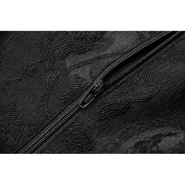 Darkinlove Women's Gothic Ruffles Bow Tie Lace Top with Tassels