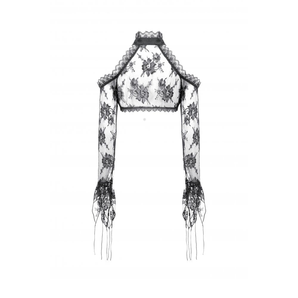 Darkinlove Women's Gothic Sheer Floral Lace Shrug