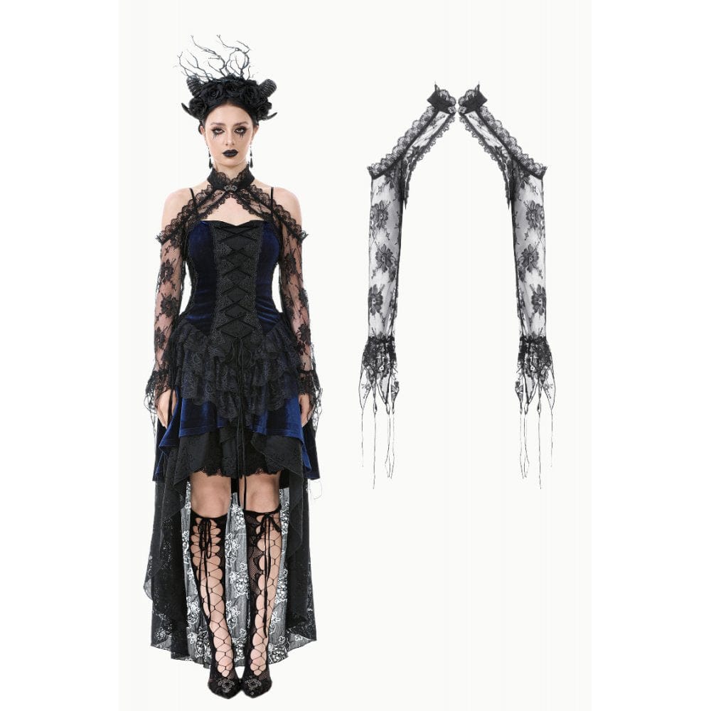 Darkinlove Women's Gothic Sheer Floral Lace Shrug