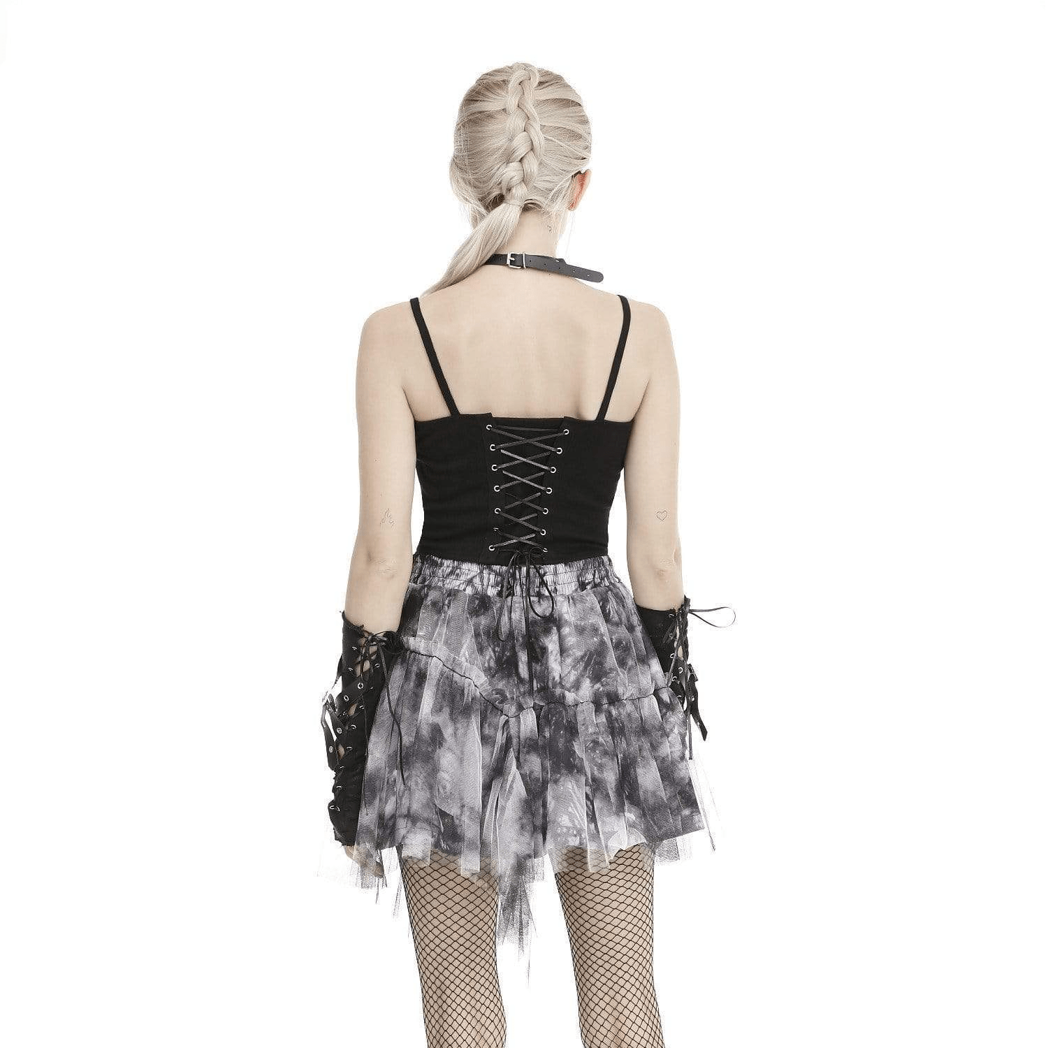 Darkinlove Women's Gothic Strappy Bustiers With Belt