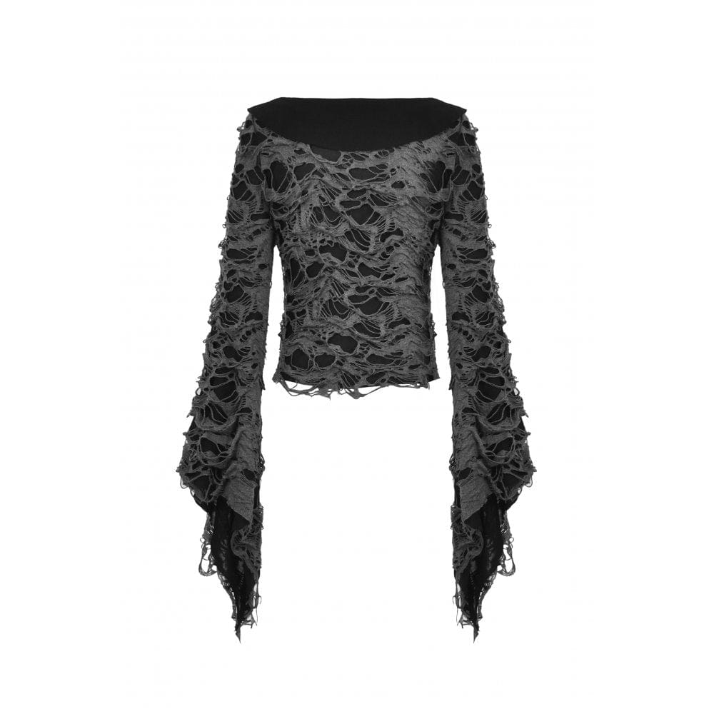 Darkinlove Women's Gothic Strappy Ripped Cardigan