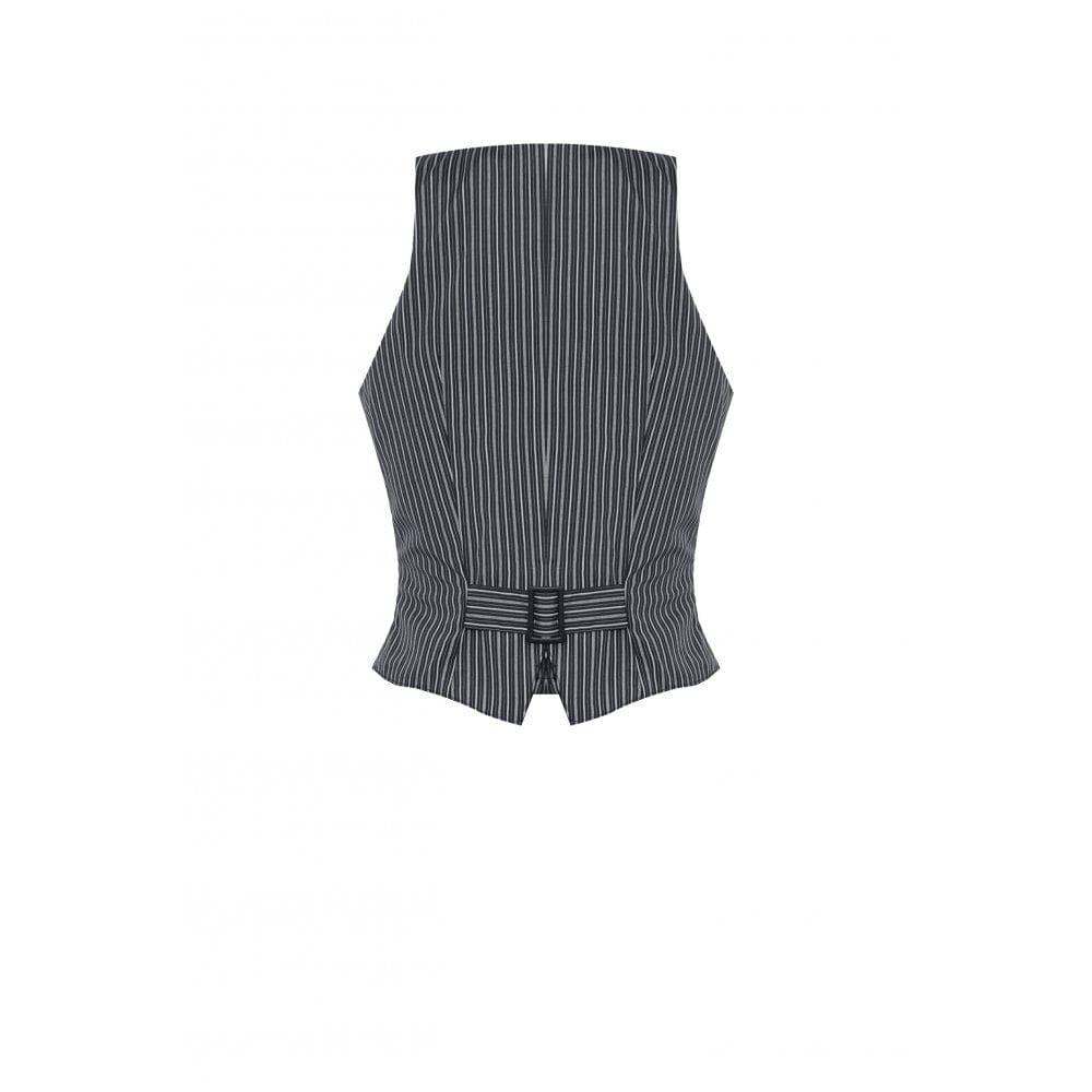 Darkinlove Women's Gothic Striped Buckled Waistcoat