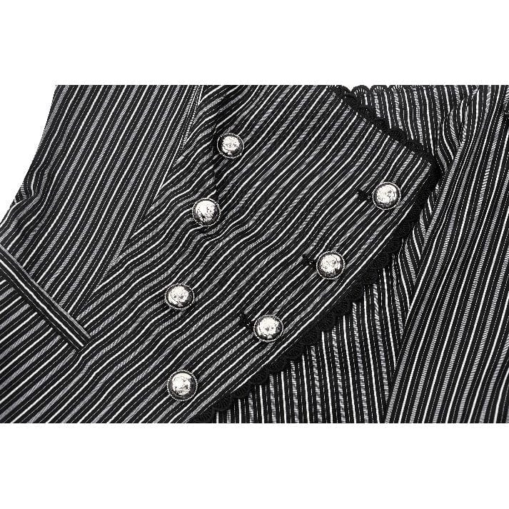 Darkinlove Women's Gothic Striped Buckled Waistcoat