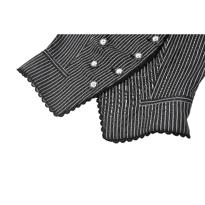 Darkinlove Women's Gothic Striped Buckled Waistcoat