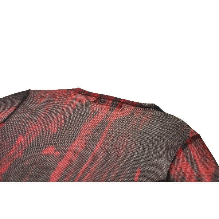 Darkinlove Women's Gothic Tie-dyed Sheer Mesh Top