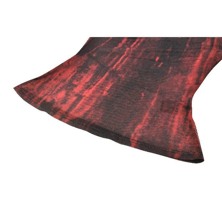 Darkinlove Women's Gothic Tie-dyed Sheer Mesh Top