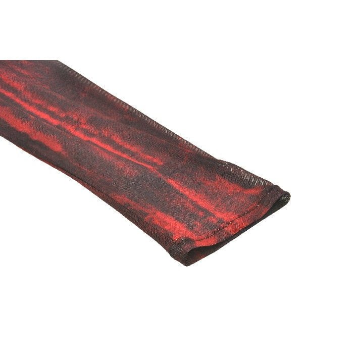 Darkinlove Women's Gothic Tie-dyed Sheer Mesh Top