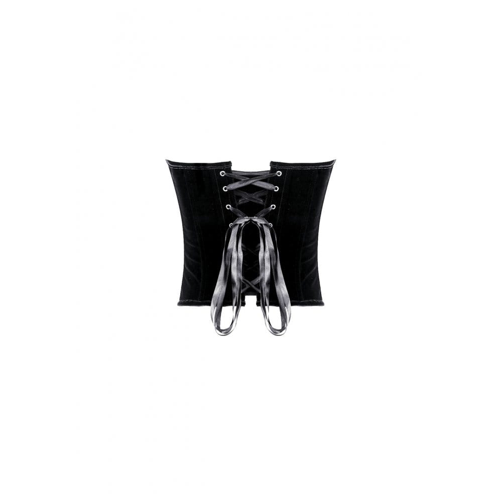 Darkinlove Women's Gothic Velvet Colorblock Bat Wing Cut Edge Overbust Corset