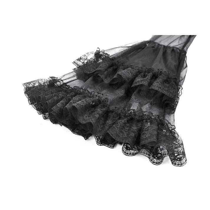 Darkinlove Women's Gothic Violet Square-cut Collar Flared Sleeved Maxi Dress