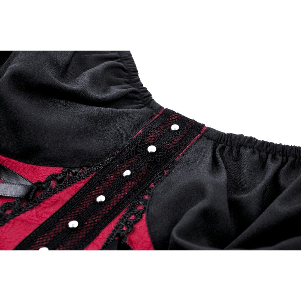 Darkinlove Women's Grunge Strappy Double Color Bustier