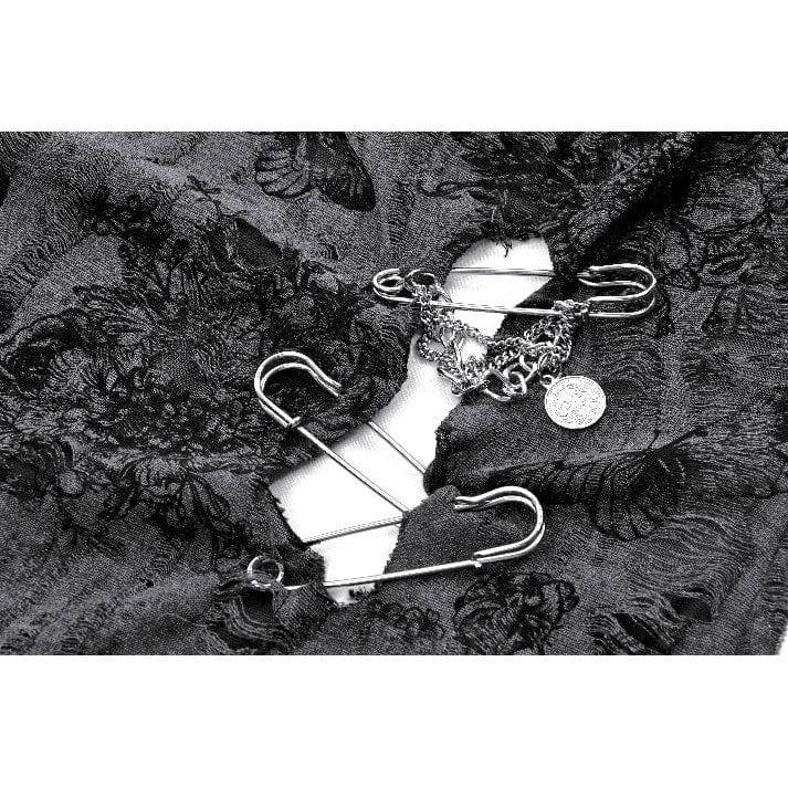 Darkinlove Women's Punk Big Pin Ripped Tank Top