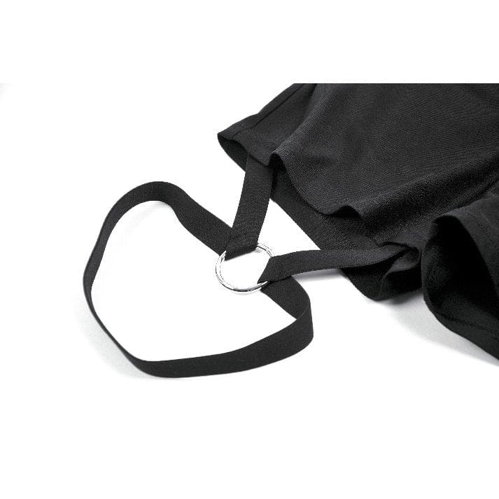 Darkinlove Women's Punk Big Pocket Zip Shorts with Leg Harness