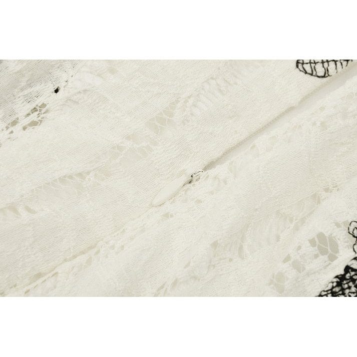 Darkinlove Women's Punk Butterfly Embroidered High/Low Honeymoon Dress