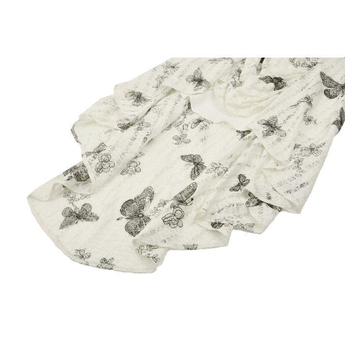 Darkinlove Women's Punk Butterfly Embroidered High/Low Honeymoon Dress