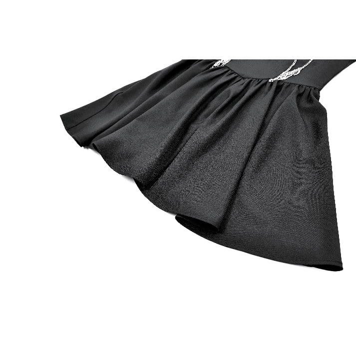 Darkinlove Women's Punk Chained Cutout Halter Dress