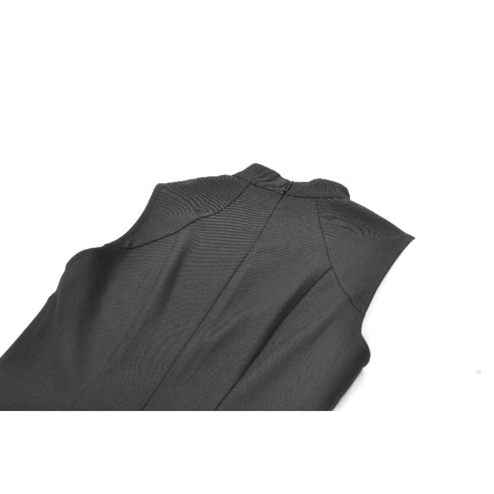 Darkinlove Women's Punk Cobweb Mesh Splice Lace-up Sleeveless Dress