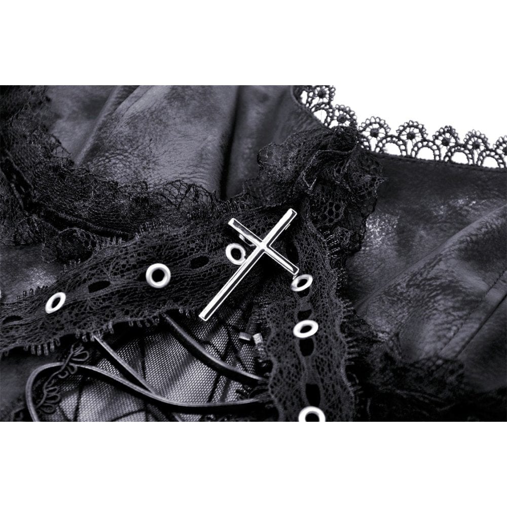 Darkinlove Women's Punk Cross Spider Mesh Slip Dress