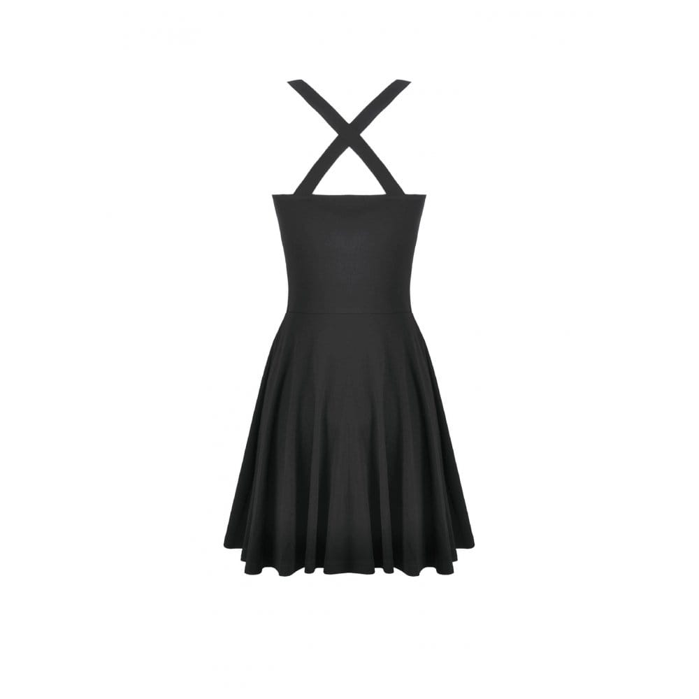 Darkinlove Women's Punk Cross Straps Cut-out Slip Dress