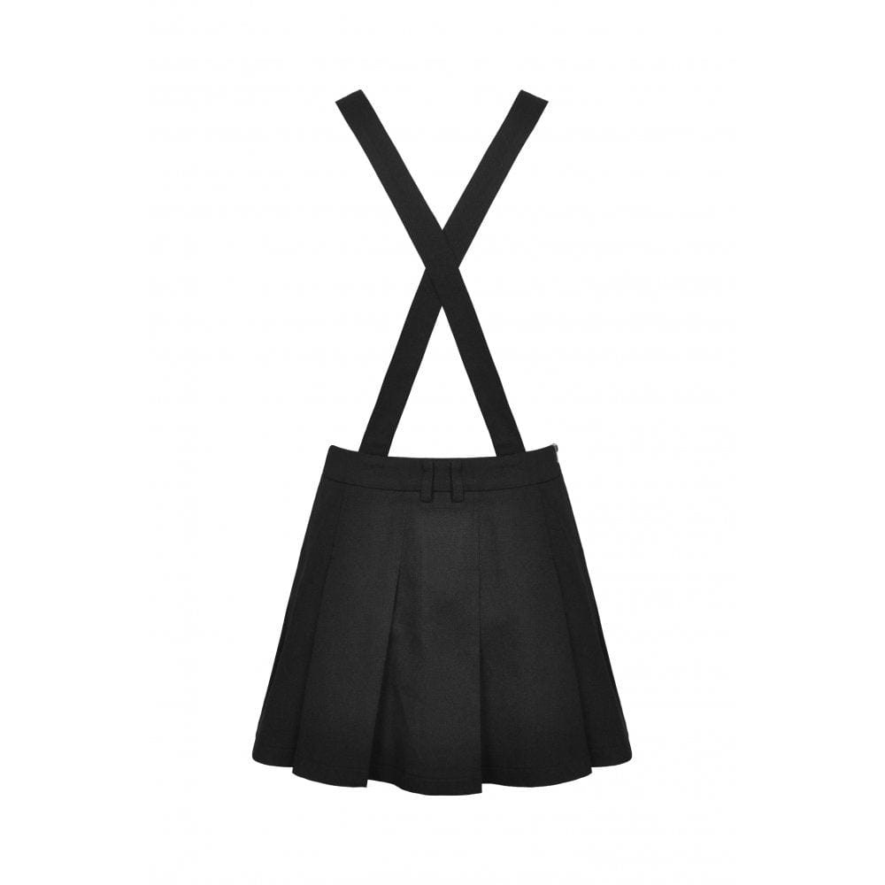 Darkinlove Women's Punk Devil Blood Suspender Skirt