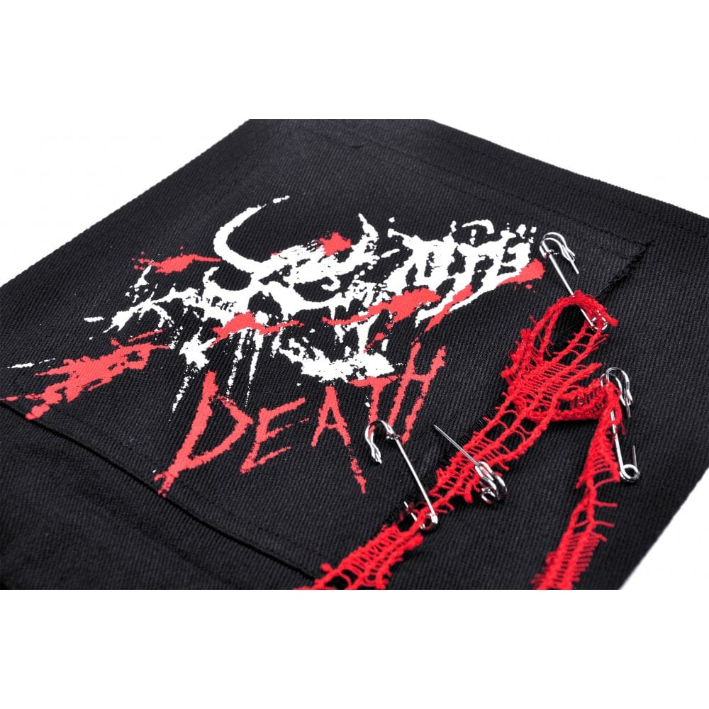 Darkinlove Women's Punk Devil Blood Suspender Skirt